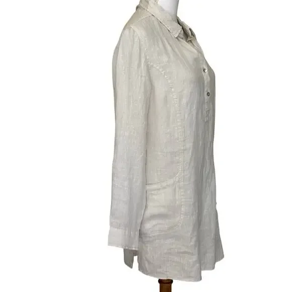 Jones New York linen tunic/dress, medium, coastal, casual, lagenlook, minimalist - Picture 2 of 6